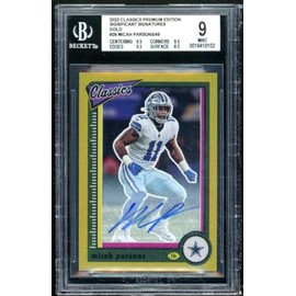 Micah Parsons Card 2022 Classics Premium Edition Sig Signatures Gold #29 BGS 9