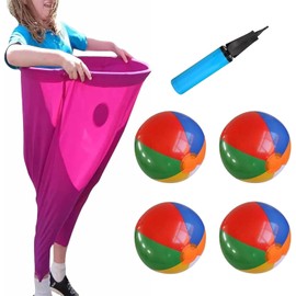 Granny Pants Yard Game Sets, 2025 New Outdoor Party Granny Pants with 4 Bouncy Balls and 1 Pump for Family Reunion Games, Backyard Gatherings & Team Games