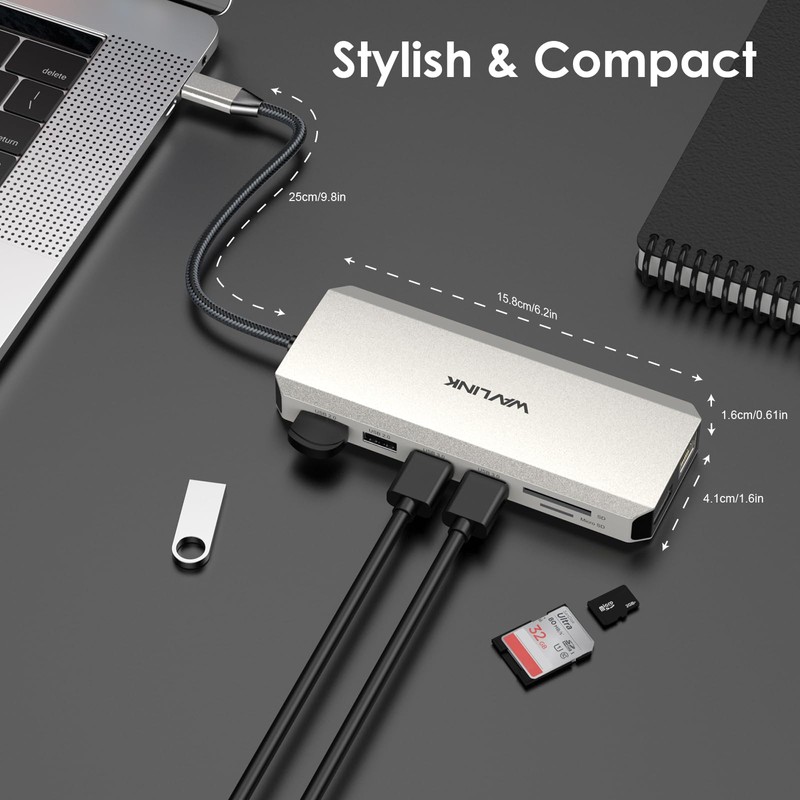 USB C Docking Station, WAVLINK 12 in 1 Docking Stations