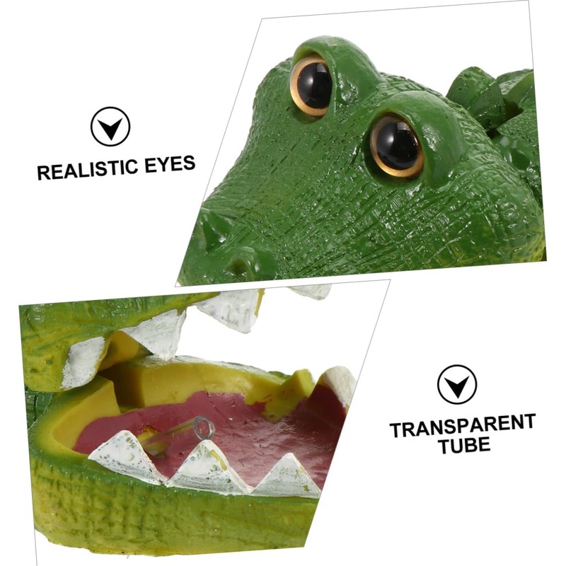 NOLITOY Bubbling Aquarium Decor Creative Alligator Ornament for Fish Tank