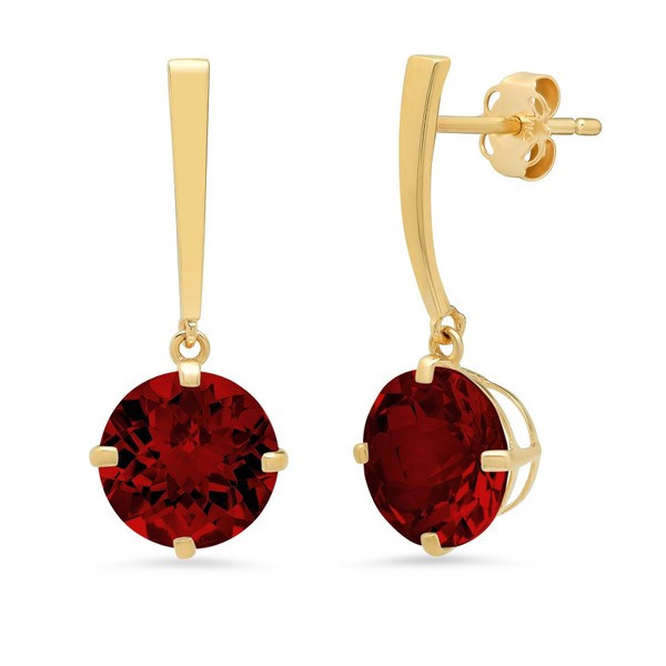 MAX + STONE 14k Yellow Gold Solitaire Red Garnet Round