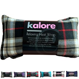 Wheat Bags Microwavable Neck and Shoulder Wrap - Unscented Heat Bags Microwavable for Body Relaxation - Tartan Cotton Fabric & UK Wheat Heat Bags Microwavable Compress by Kalore - Fawn