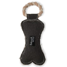 Pavilion Gift Company 45609 Pavilion's Pets-Gray Bone Canvas and Rope Dog Squeaky Toy-I Dig You