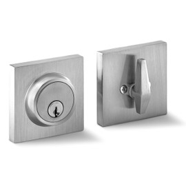 Berlin Modisch Dummy Lever Door Handle Pack of 2 Designer Series Non-Turning Single Side Pull Only Lever Set [for Closet or French Doors] Heavy Duty - Satin Nickel Finish