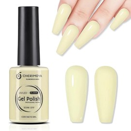 CHERIMOYA Esmalte Gel Alta Pigmentación UV/LED 8ML-Amarillo Crema Claro | Cobertura Uniforme desde la Primera Capa, Brillo Tipo Salón, Textura Autonivelante – Para Manicura Profesional y DIY