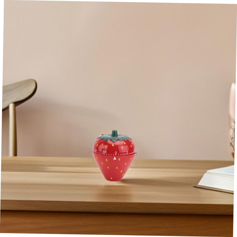 BIUDECO Strawberry Shape Mechanical Timer Countdown Timer Stainless Steel Home