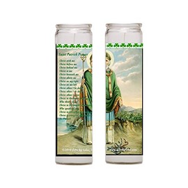 Gifts by Lulee, LLC St Patrick Set of 2 Candles Primary Patron Saint of Ireland with Prayer on Back
