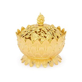 NKlaus Incense Burner Lotus Gold 9 cm Diameter Operated Charcoal Incense Burner 14003