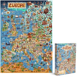Jigsaw Puzzles For Adults 1000 Piece Map Of Europe Puzzle - European Jigsaw 1000 Piece Jigsaw Puzzles For Adults And Kids - Geography Gifts by bopster