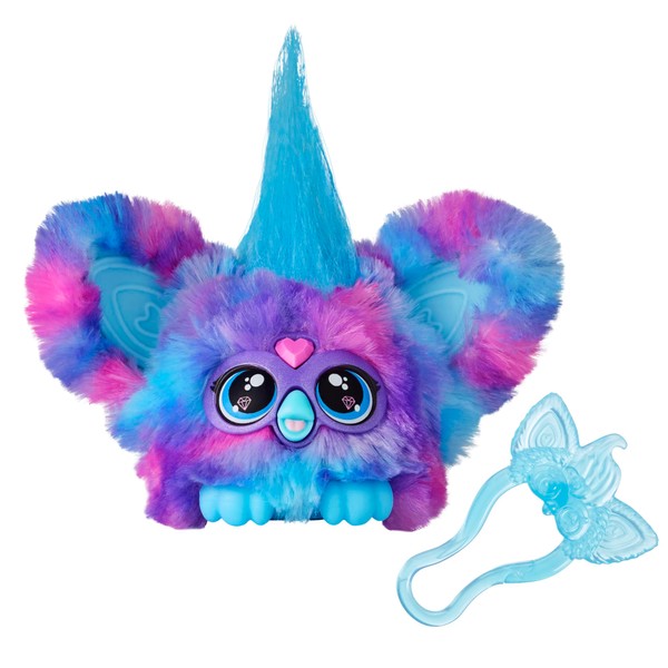 Furby Furblets Luv-Lee Mini Friend, 45+ Sounds, K-Pop Music & Furbish Phrases, Electronic Plush Toys for Girls & Boys 6 Years & Up, Purple & Blue
