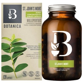 Botanica Botanica Health St. John's Wort Capsules, Mood & Emotional Well-Being Support, Helps with nervousness, Vegan, Non-GMO, Gluten-Free Herbal, 120 capsules, 60 day supply