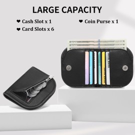 SENDEFN Women Wallets, RFID Blocking Coin Purse for Women, Bi-fold Small Wallets with Cash, Card Holder and Zipper Coin Pocket