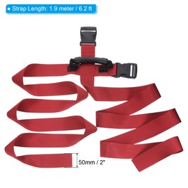 PATIKIL Shoulder Strap with Handle, Cross Style, Adjustable Nylon Belt for Movement, Lifting, Boxing, Food, Luggage, Red