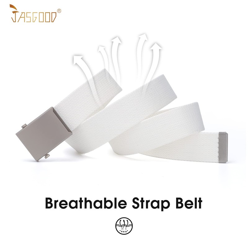 JASGOOD 2 Pack Canvas Web Belt Adjustable Cloth Fabric Military