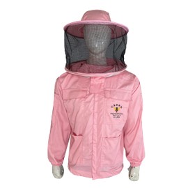 Creek Beekeeping Supplies -- Beekeeping Jacket with Round Veil/Hat (Medium, Pink)