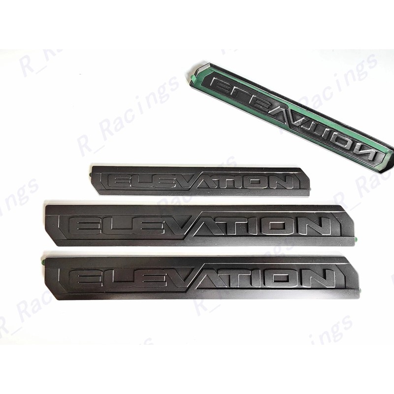 GMC OVERLAY 3PCS Matte Black Door Rear Elevation Emblem Badge