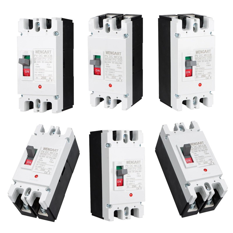 Wengart MCCB Circuit Breaker WGM1PV-250,DC500V 250Amp,2P DC Circuit Breaker for