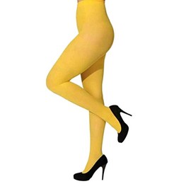 blickdichte Strumpfhose in verschiedenen Größen und Farben, Tanzstrumpfhose Gardestrumpfhose, Farbe:gelb,Größe:S/M