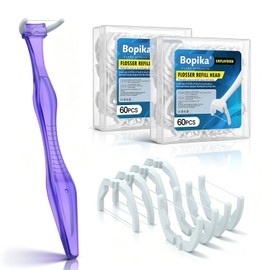 Bopika Hilo dental extrafuerte con 1 mango y 120 cabezales de repuesto