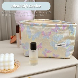 Colorful Butterfly Makeup Bag,Cosmetic Bag for Women, Large Capacity Toiletry Bag,Zipper Pouch, Travel Accessories Storage with Lining