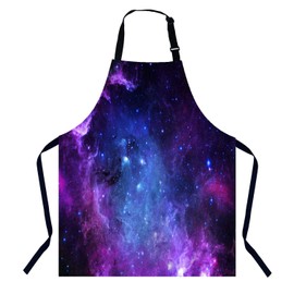 BGBDEIA Galaxy Kitchen Apron for Women Men, Adjustable Apron Chef Bakers Apron Cooking Apron Cooking Baking Gardening
