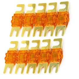 ZOOKOTO 10 Pack MANL ANL Fuse 20A 30A 40A 50A 60A 80A 100A 150A Mini ANL Fuse (Gold, 150A)