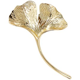 PACKOVE Stainless Steel Ginkgo Brooch Women Clothing Decoration Fashionable Brooch For Scarves And Jackets Creative Accessory For Women, Metal, No gemstone