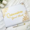 MotiMind Quinceañera Guest Book with Pen 11 x 8 Inch