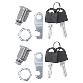 Pack of 2 ZONADAH Mailbox Locker Lock Cabinet Lock 20 mm Lever Lock with 4 Keys Round Head Cam Lock Key Set for Cabinet Keyed Padlocks Drawer Mailbox