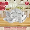 Safdie & Co. 16-Piece Marble Dinnerware Set, Porcelain, White