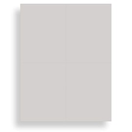 Blank Colored 4-up Postcard Paper by Desktop Publishing Supplies - 25 Sheets / 100 Postcards Pack - Printable with Laser or Inkjet Printer - Plain Matte Cardstock (Plain Grey)