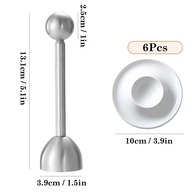 FESSOSKO 6 Pcs Plastic Egg Cups, Round Egg Cup with