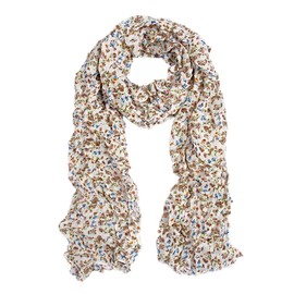 Elegant Cherry Blossom Floral Chiffon Scarf, Brown