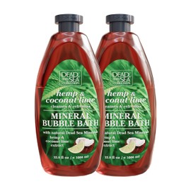 Dead Sea Collection Hemp & Coconut Lime Bubble Bath for Women and Men with Dead Sea Salt - Relaxing Foaming Bath - Nourishing and Moisturizes Skin - Pack of 2 (67.6 fl.oz)
