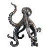 Ebros Large Standing Octopus Statue in Silver Finish Resin Marine
