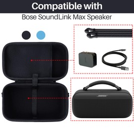 Lebakort Hard Case Compatible with Bose SoundLink Max Portable Speaker Large Waterproof Wireless Bluetooth Speaker (Blue Case)