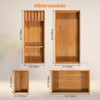 Piklohas Carbonized Bamboo Kitchen Silverwar Drawer Organizer,14.2 inch Length Natural