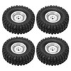 4pcs 55mm Front Rear Rubber Tires and 24 Hole Wheel