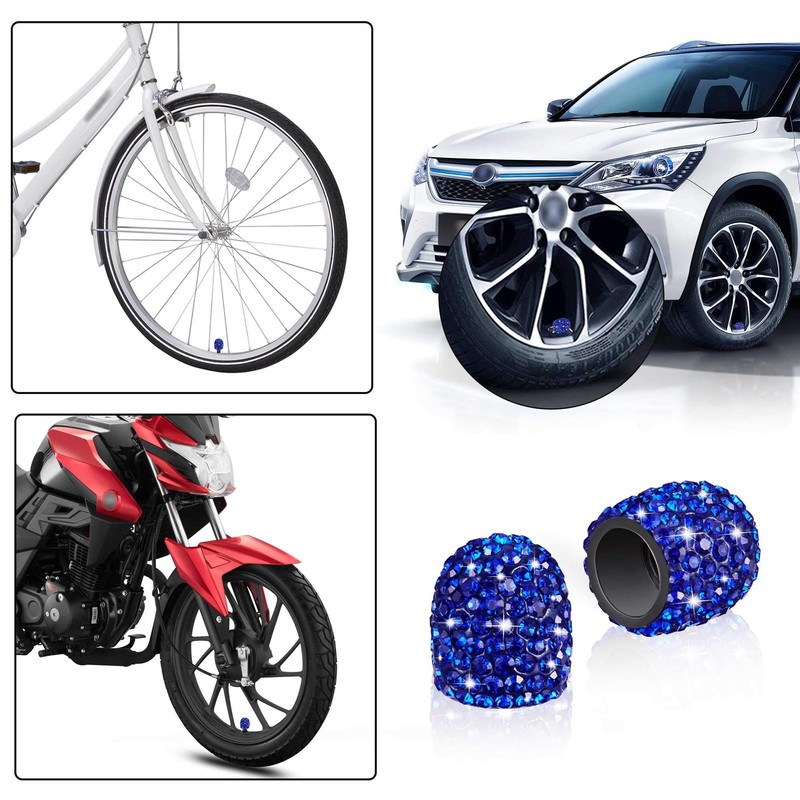 WINKA 4Pcs Bling Car Tire Valve Stem Caps Diamond Bling