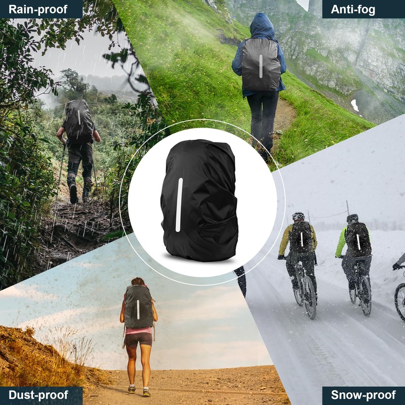 LAMA 2 Pack Waterproof Rain Cover for Backpack, Reflective Rucksack