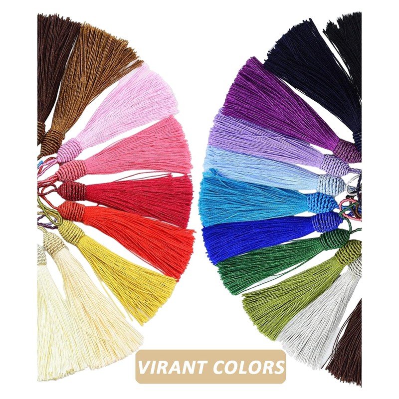 50 Pieces Tassel Bookmark with Loop,Tassels for Crafts,Decorative Tassel for