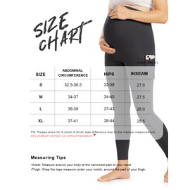 Enerful Womens Maternity Leggings with Pockets Workout Legging Pants Buttery Soft Pregnancy Active Wear Yoga Tights - Black - Large