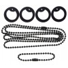 Tune Up Kit Military Army Dog Tag Black Coated Steel chains w/ 4 Black Silencers