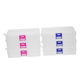 KICHOUSE 6pcs Cosmetic Storage Box Dryer Clear Storage Case Drawer Storage Bins Boxes Small Storage Baskets Jewelry Organizer for Drawer DIY Craft Storage Stackable Holder Containers Pp