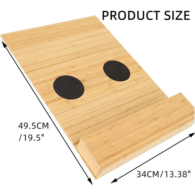 Sofa Tray Armrest, Sofa Shelf with 2 Coasters, Wooden Sofa
