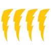StickerDad Lightning Bolts 4 Pack V2 Vinyl Decal Size: 3", Color: Athletic Gold- Windows, Walls, Bumpers, Laptop, Lockers, etc.