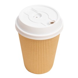 Restaurantware LIDS ONLY: Restpresso Lids For 8 12 16 and 20-OZ Paper Coffee Cups 500 Double Plug Disposable Paper Cup Lids - Straw Slot Spout White Plastic Hot Cup Lids Cups Sold Separately