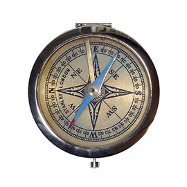 Victorian Steampunk Compass Compact Mirror Vintage Antique Navigation Technology Make Up Pocket Mirror for Cosmetics
