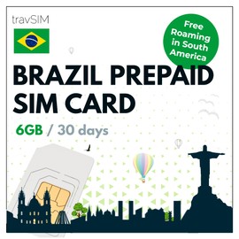 travSIM Brazil SIM Card | 6GB Mobile Data at 4G/5G Speeds | Free Roaming in South America | The Plan of Brazil SIM Card is valid for 30 days