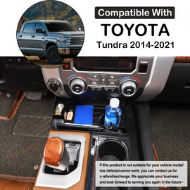 Aunginsy Central Control Storage Box Compatible with Toyota Tundra 2014-2021 Truck Center Console Front Gear Shift Cup Holder Storage Box Organizer Tray Secondary Container Insert Interior Accessories